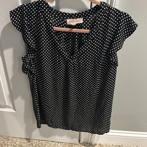 Philosophy Black Polka Dot Women's Top
